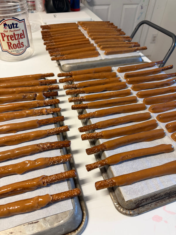 Caramel Dipped Pretzel Rod