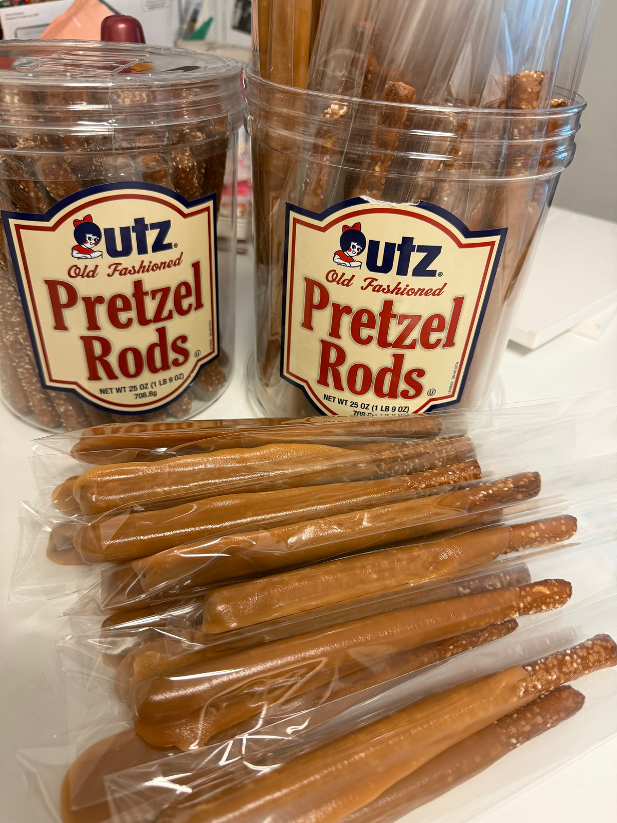 Caramel Dipped Pretzel Rod